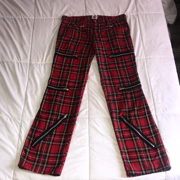 Rare black pistol brand tartan zipper pants - Picture 3 of 8